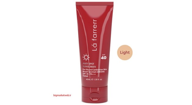 کرم ضد آفتاب و ضد لک رنگی لافارر مدل Oily And Acne-Prone Light حجم 40 میلی لیتر