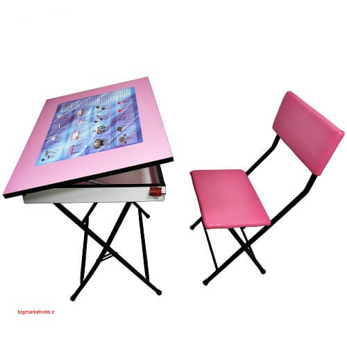 میز تحریر باکسدار و صندلی مدل رنگی ضدخش،تاشو،تنظیم شونده ارتفاع